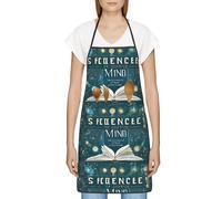 FJQWKLF Grembiule con tasche per donna e uomo Grembiule da server impermeabile Grembiuli da cuoco per cucinare - Tema scientifico dei cartoni animati