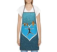 FJQWKLF Grembiule con tasche per donna, uomo, grembiule da server impermeabile, grembiule da cuoco, per cucinare e cuocere al forno - Adoro la ginnastica