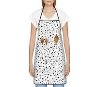 FJQWKLF Grembiule con tasche per donna, uomo, grembiule da server impermeabile, grembiuli da chef per cucinare e cuocere al forno - punto bianco e nero