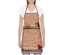 FJQWKLF Grembiule con tasche per donna, uomo, grembiule da server impermeabile, grembiuli da chef per cucinare e cuocere al forno - Sfondo di muro di mattoni industriali