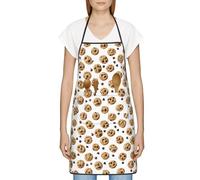 FJQWKLF Grembiule con Tasche per Donna Uomo Grembiule da Server Impermeabile Grembiuli da Cuoco da Cucina per Cottura al Forno - Biscotti con Gocce di Cioccolato