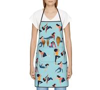 FJQWKLF Grembiule con tasche per donna, uomo, grembiule da server impermeabile, grembiuli da cuoco, per cucinare, cuocere al forno, gioco di ginnastica