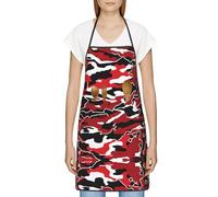 FJQWKLF Grembiule mimetico con tasca e orlo, con una tasca al centro, grembiule per cucina, negozio di bevande e ristorante, unisex.