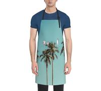 FJQWKLF Grembiule regolabile con stampa 3D per pizza per donne e uomini, grembiule impermeabile con tasche per il giardinaggio, la cucina domestica