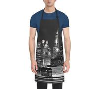 FJQWKLF Grembiule regolabile con stampa 3D per pizza per donne e uomini, grembiule impermeabile con tasche per il giardinaggio, la cucina domestica