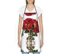 FJQWKLF Grembiule rosa con tasca e orlo, con una tasca al centro, grembiule per cucina, negozio di bevande e ristorante, unisex.