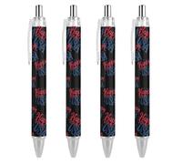 FJQWKLF Happy Birthday USA Penna a sfera retrattile con inchiostro blu, punta fine da 0,5 mm, per ufficio, 4 pezzi