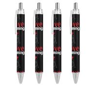 FJQWKLF I Love Swimming Penna a sfera da 0,5 mm personalizzata, retrattile, nera, con punta fine, per quaderni, scrittura, ufficio, 4 pezzi