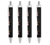 FJQWKLF I Will Walrus Love You Penna a sfera carina per donna e uomo Penna a sfera retrattile da 0,5 mm per lavoro 4 pezzi