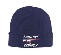 FJQWKLF I WillComply Berretto Lavorato a Maglia, Caldo Berretto Invernale con Risvolto, Berretto da Orologio per Uomo e Donna