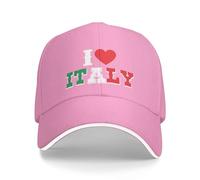 FJQWKLF Italia Italia Cappello Bandiera Italiana Berretto da Baseball Italia I Love Italy Cappello Camionista per Uomo Donna Nero
