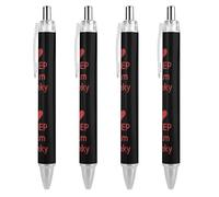 FJQWKLF Keep Calm Pinkie Penna a sfera carina per donna e uomo Penna a sfera retrattile da 0,5 mm per lavoro 4 pezzi