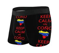 FJQWKLF Keep Calm Un Cono SOS Venezuela Intimo da Uomo Boxer Elasticizzati Traspiranti