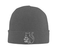 FJQWKLF La Vita è Migliore con Un Berretto Lavorato a Maglia con Motivo a Gatto, Caldi Cappelli Invernali, Berretti con Risvolto, Berretto da Orologio per Uomo e Donna