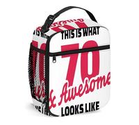 FJQWKLF Lunch Box per 80° Compleanno per Donne e Giovani - Tema Festa 80 Anni, Borsa per il Pranzo Riutilizzabile per Uomini - Piccola Lunch Box Isolata per Picnic da Lavoro,Verde