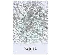 FJQWKLF Mappa della città di Padova, Italia, retrò, divertente, decorazione da parete in lamiera, 8x12 pollici