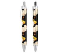 FJQWKLF Me Goose Penna a sfera Mexican Goose 0,5 mm Penna a sfera personalizzata retrattile nera con punta fine per quaderno Scrittura Ufficio 2 pezzi