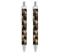 FJQWKLF Nativbe Dream Catcher Colorful Butterfly Penna a sfera retrattile con inchiostro blu 0,5 mm Penna a punta fine per scrittura Forniture per ufficio 2 pezzi