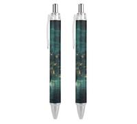 FJQWKLF Navi a vela nel porto della città vecchia Penna a sfera retrattile con inchiostro blu Penna a punta fine da 0,5 mm Forniture per ufficio 2 pezzi