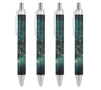 FJQWKLF Navi a vela nel porto della città vecchia Penna a sfera retrattile con inchiostro blu Penna a punta fine da 0,5 mm Forniture per ufficio 4 pezzi