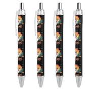 FJQWKLF Niente funziona come una penna a sfera retrattile Corgi, punta fine da 0,5 mm, corpo rotondo flessibile per una scrittura confortevole, 4 pezzi