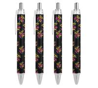 FJQWKLF Non sei stato molto orientato ai dati Penne a sfera a scatto con inchiostro blu Penna a punta fine da 0,5 mm Forniture per ufficio 4 pezzi