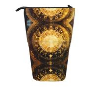 FJQWKLF Orologio con ingranaggi in bronzo con stampa del secolo, matita, custodia telescopica, custodia multifunzionale per cancelleria, scatola per ufficio