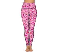 FJQWKLF Pantaloni da Yoga con Tasche per Il Mese della consapevolezza del Cancro al Seno, Pantaloni da Yoga a Vita Alta, Leggings da Allenamento, Leggings da Palestra per Donna