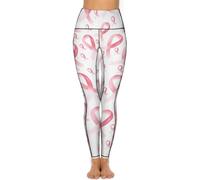 FJQWKLF Pantaloni da Yoga per la consapevolezza del Cancro al Seno con Tasche, Pantaloni da Yoga a Vita Alta, Leggings da Allenamento, Leggings da Palestra per Donne