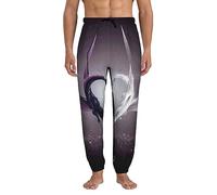 FJQWKLF Pantaloni della Tuta da Uomo Viola e Bianchi Coppia Drago Pantaloni Casual Pantaloni Jogger con Tasche Leggings Atletici 3D XXL