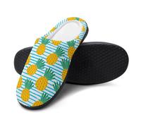 FJQWKLF Pantofole Anime con piume di pavone verdi, scarpe da camera da letto slip-on per uomo e donna, calde pantofole da casa in cotone per interni ed esterni, 11-12