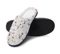 FJQWKLF Pantofole da camera da letto con poster di cactus viola anime, scarpe slip-on per uomo e donna, calde pantofole da casa in cotone per interni ed esterni, 7-8