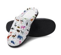 FJQWKLF Pantofole da camera da letto con poster di cactus viola anime, scarpe slip-on per uomo e donna, calde pantofole da casa in cotone per interni ed esterni, 9-10