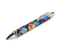 FJQWKLF Penna a sfera a scatto con inchiostro blu a forma di pesce tropicale colorato, punta fine da 0,5 mm, per ufficio, 1 pezzo