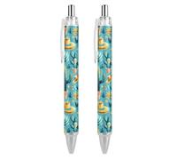 FJQWKLF Penna a sfera con motivo cactus turchese del sud-ovest, penna a sfera retrattile, penna da lavoro, penne a sfera rotanti per ufficio, forniture scolastiche, 2 pezzi