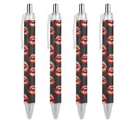 FJQWKLF Penna a sfera con motivo Red Lips Kiss, penna a sfera retrattile, penna da lavoro, penne a sfera rotanti per ufficio, forniture scolastiche, 1 pezzo