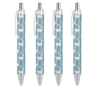 FJQWKLF Penna a sfera con stampa d'oca, penna a sfera retrattile, penna da lavoro, penne a sfera rotanti per ufficio, forniture scolastiche, 4 pezzi