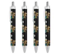 FJQWKLF Penna a sfera Koala Bear and Books da 0,5 mm, personalizzata, retrattile, nera, con punta fine, per quaderni, scrittura, ufficio, 4 pezzi