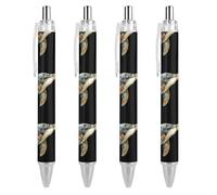 FJQWKLF Penna a sfera Mandala Flower Whale 0,5 mm personalizzata retrattile nera con punta fine per quaderno scrittura ufficio 4 pezzi