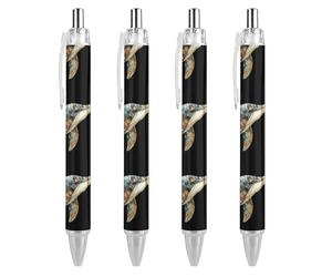 FJQWKLF Penna a sfera Mandala Flower Whale 0,5 mm personalizzata retrattile nera con punta fine per quaderno scrittura ufficio 4 pezzi