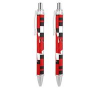 FJQWKLF Penna a sfera retrattile a scacchi con bandiera canadese, punta fine da 0,5 mm, corpo rotondo flessibile per una scrittura confortevole, 1 pezzo