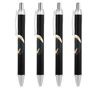 FJQWKLF Penna a sfera retrattile Bigfoot Total Solar Eclipse, punta fine da 0,5 mm, corpo rotondo flessibile per una scrittura confortevole, 4 pezzi