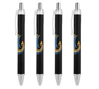 FJQWKLF Penna a sfera retrattile con bandiera svedese, drago e barca vichinga, punta fine da 0,5 mm, corpo rotondo flessibile per una scrittura confortevole, 1 pezzo