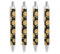 FJQWKLF Penna a sfera retrattile facilmente distratta da Capybaras Penna a sfera con inchiostro blu da 0,5 mm, punta fine, forniture per ufficio, 4 pezzi