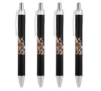 FJQWKLF Penna a sfera retrattile Lightning Lion, punta fine da 0,5 mm, corpo tondo flessibile per una scrittura confortevole, 2 pezzi