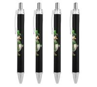 FJQWKLF Penna a sfera retrattile St Patricks Day Goose, punta fine da 0,5 mm, corpo rotondo flessibile per una scrittura confortevole, 4 pezzi
