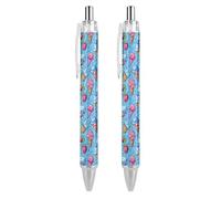 FJQWKLF Penna a sfera Sweet Ice-Creams da 0,5 mm, personalizzata, retrattile, nera, con punta fine, per quaderni, scrittura, ufficio, 2 pezzi