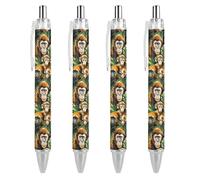 FJQWKLF Penna a sfera Tropical Monkey da 0,5 mm, personalizzata, retrattile, nera, con punta fine, per quaderni, scrittura, ufficio, 4 pezzi