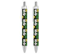 FJQWKLF Penna a sfera verde a quattro foglie, penna a sfera retrattile, penna da lavoro, penne a sfera rotanti per ufficio, forniture scolastiche, 2 pezzi