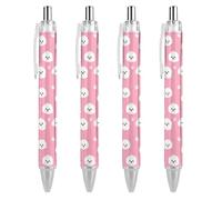 FJQWKLF Poodle Dog Paws Penna a sfera retrattile con inchiostro blu, punta fine da 0,5 mm, per ufficio, 4 pezzi